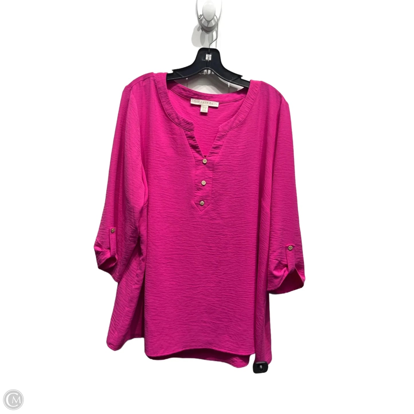 Top Long Sleeve By good days only In Pink, Size: 2x
