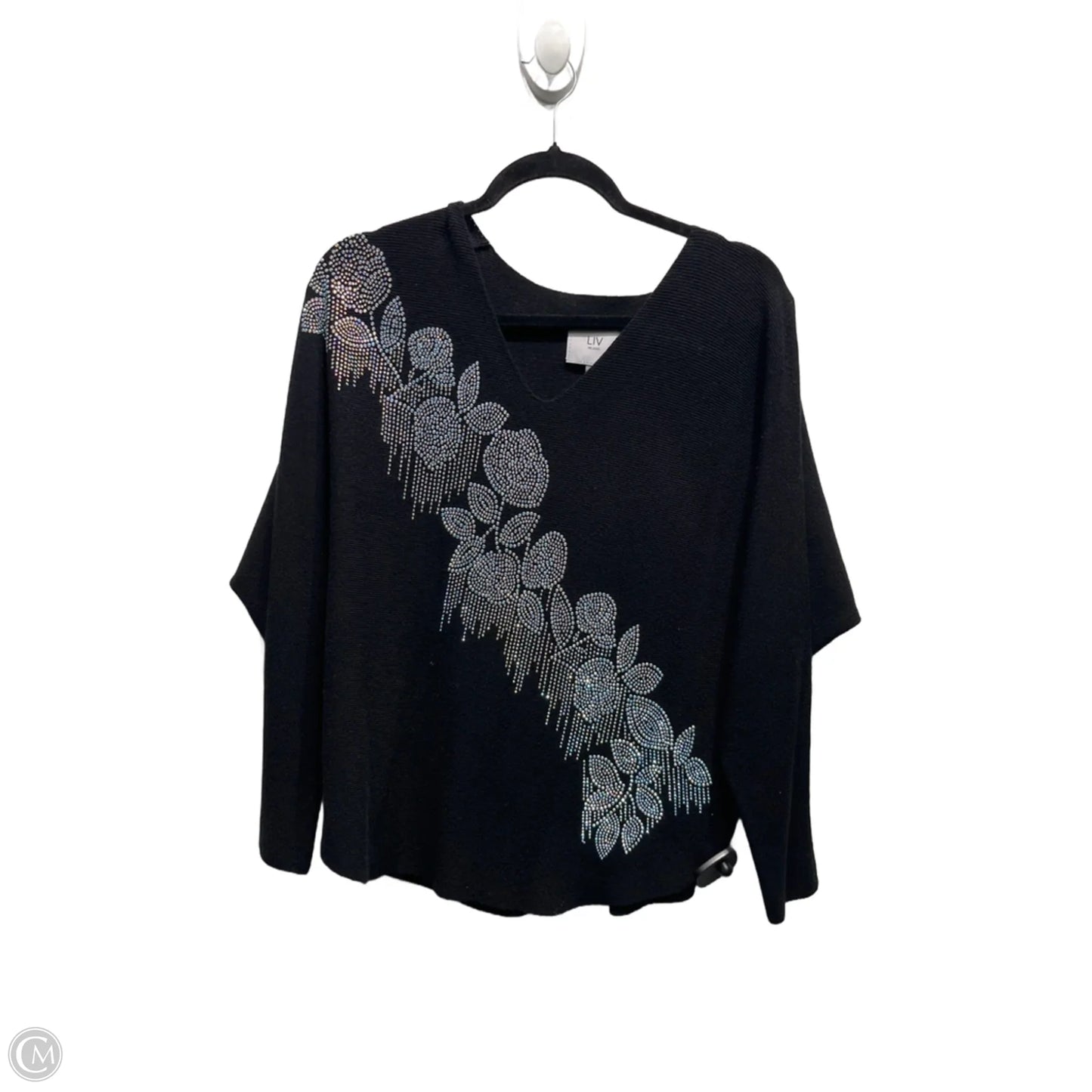Sweater By liv milano In Black & Silver, Size: M