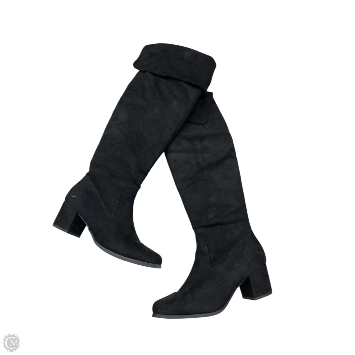 Boots Knee Heels By Clothes Mentor In Black, Size: 8.5