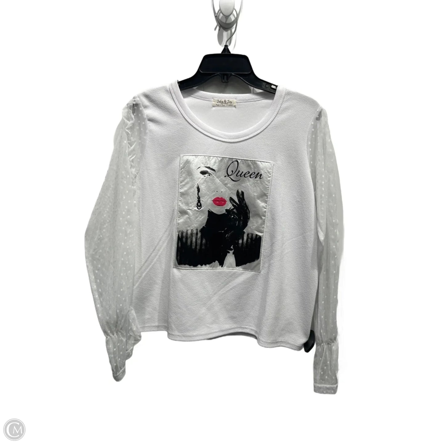 Top Long Sleeve By Jolie & Joy In Black & White, Size: Xl