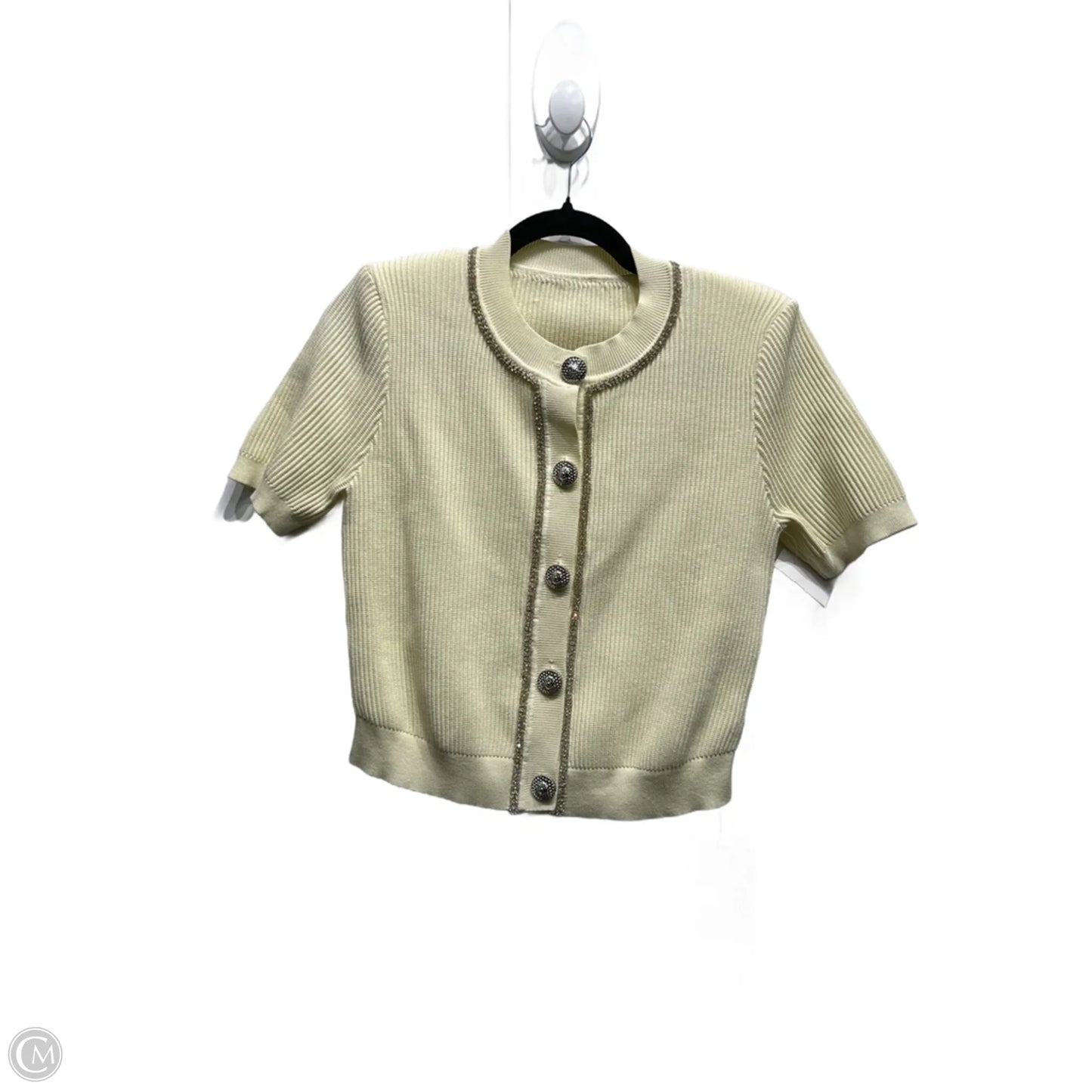 Top Short Sleeve By Bamboo In Cream, Size: S
