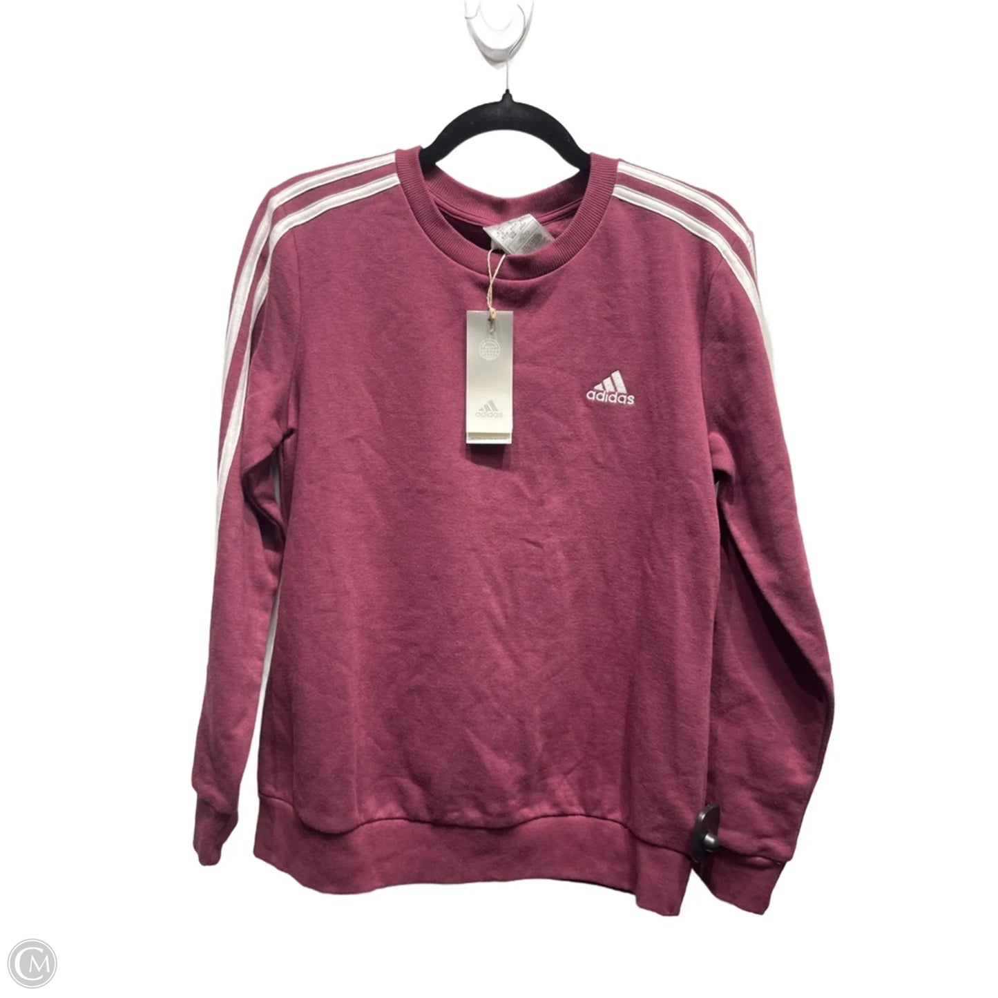 Athletic Sweatshirt Crewneck By Adidas In Red & White, Size: M