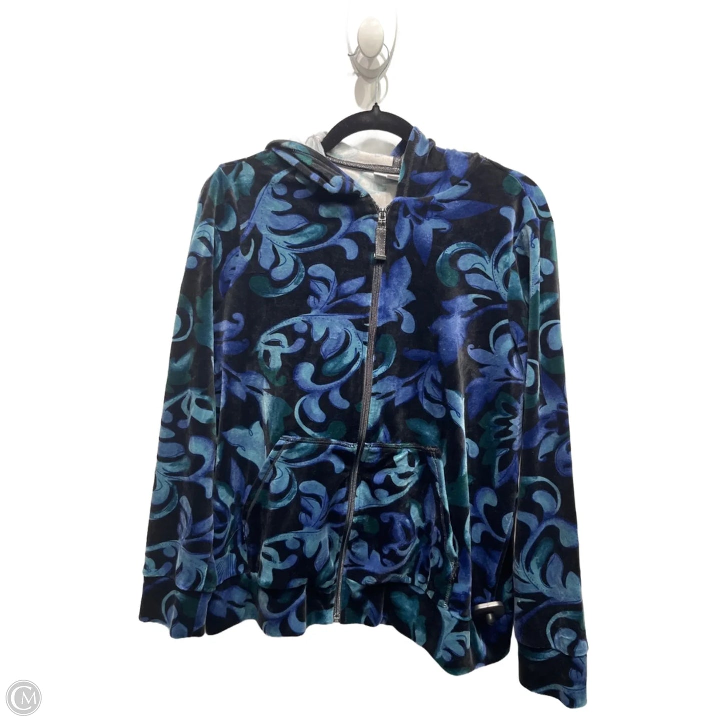 Jacket Other By Chicos In Black & Blue, Size: M