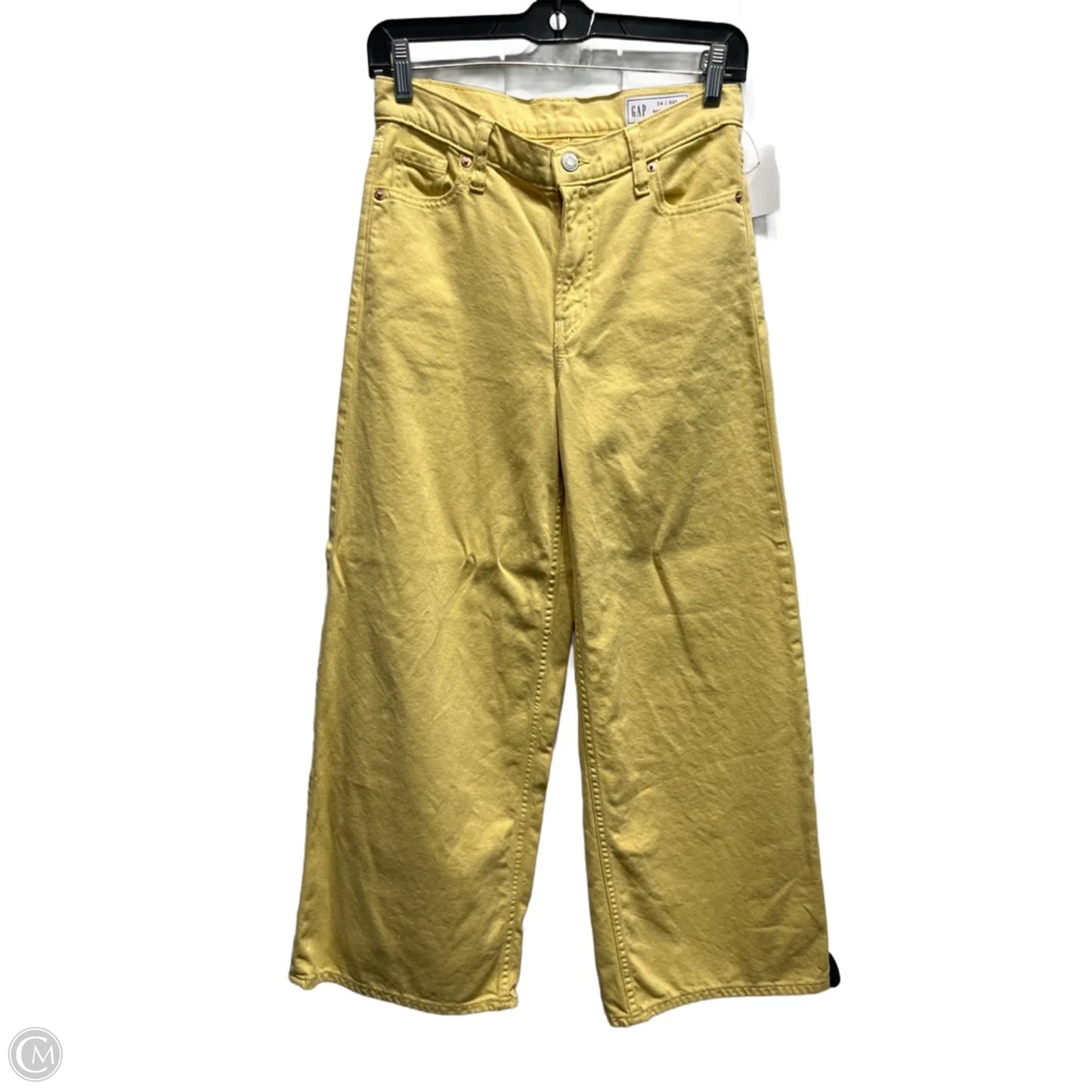 Jeans Flared By Gap In Yellow Denim, Size: 0p