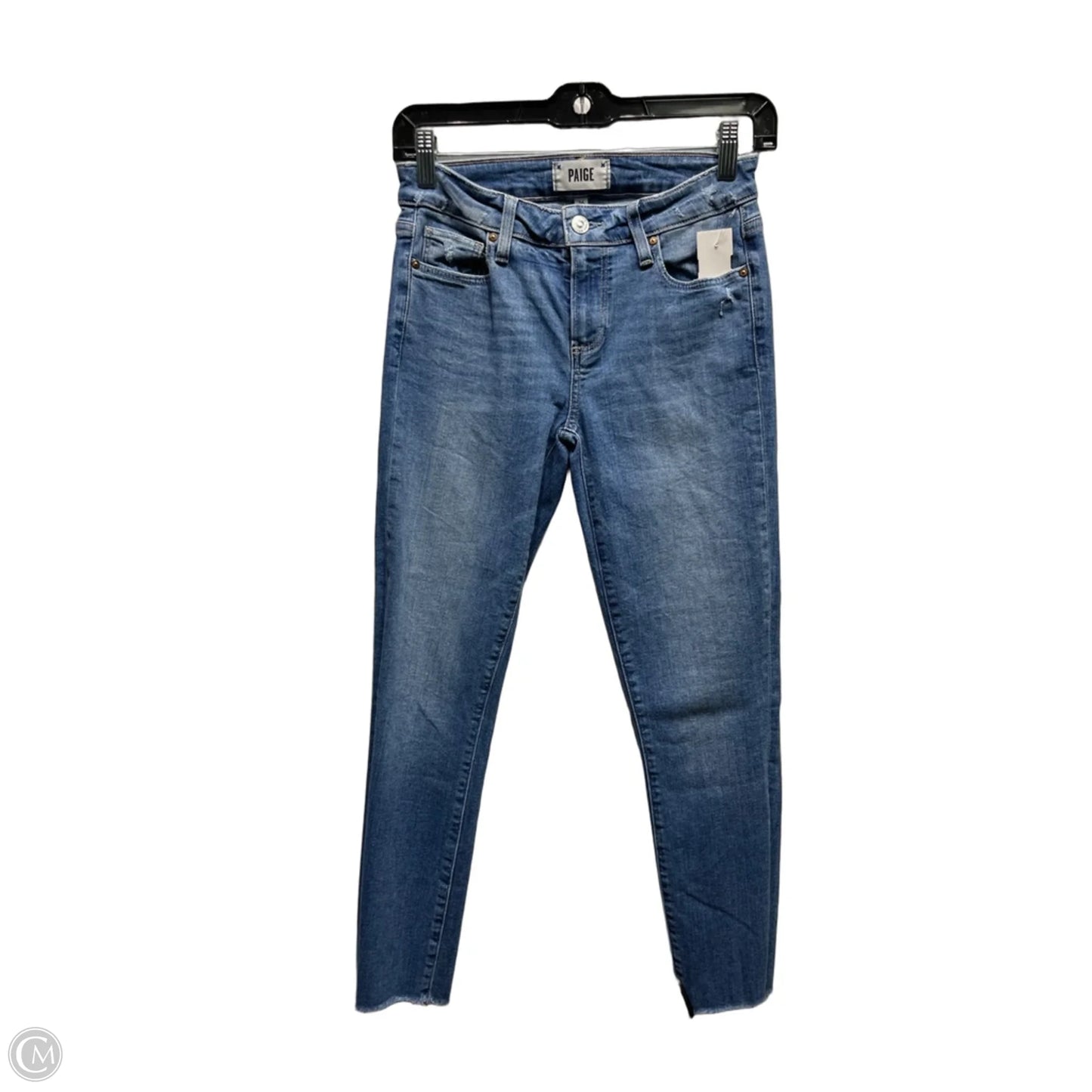 Jeans Straight By Paige In Blue Denim, Size: 4