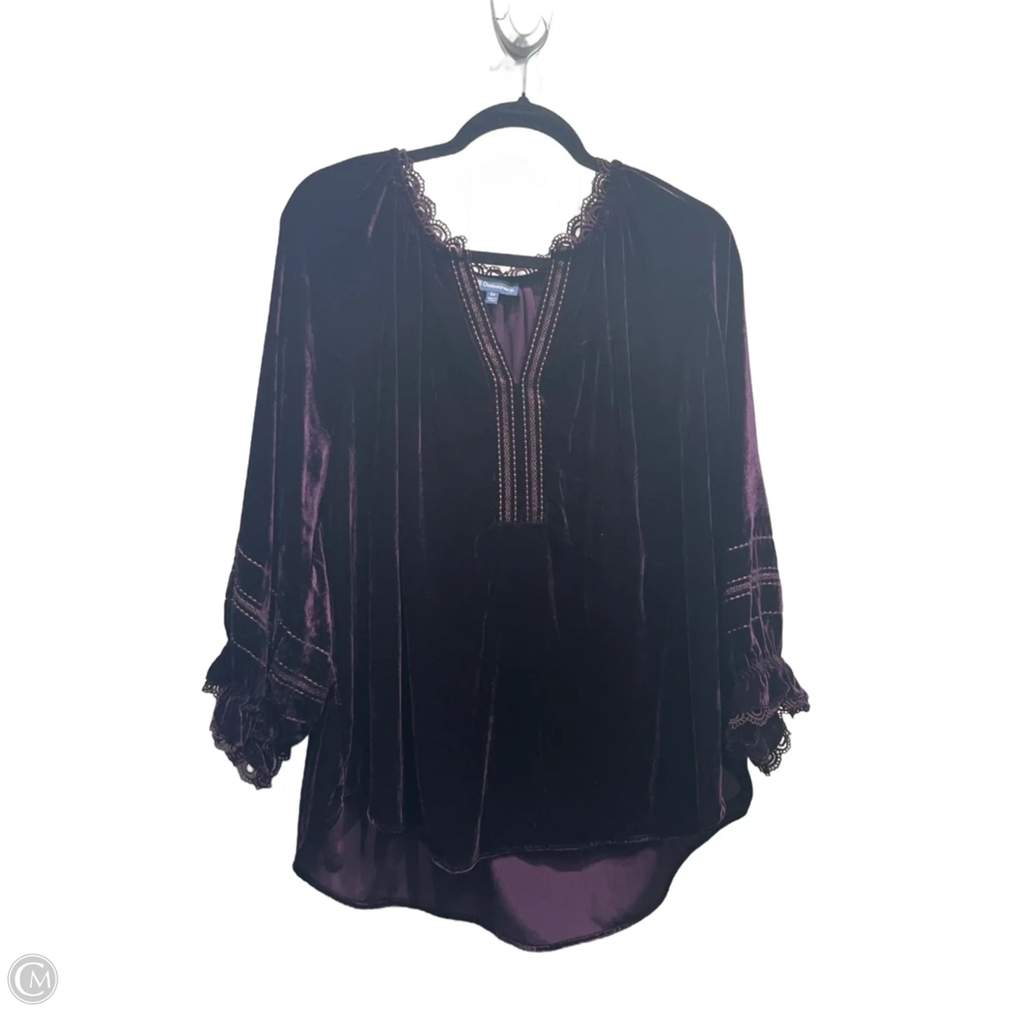 Top Long Sleeve By Democracy In Purple, Size: 3x