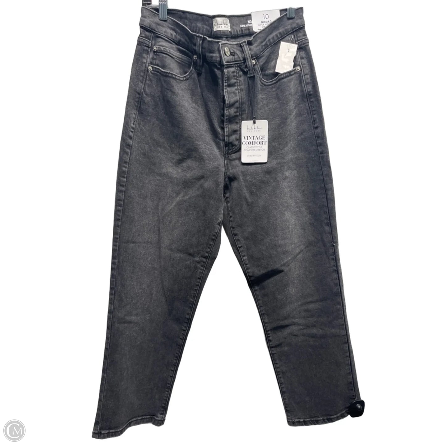 Jeans Straight By Nicole Miller In Black Denim, Size: 10