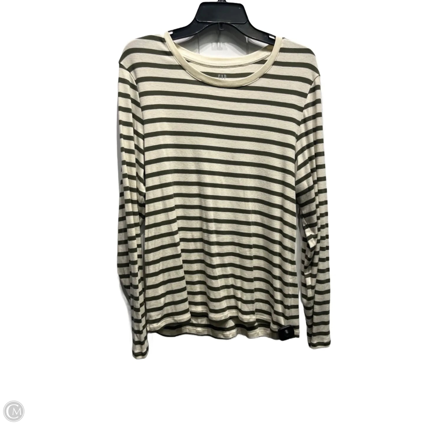Top Long Sleeve By Gap In Cream & Green, Size: Xxl