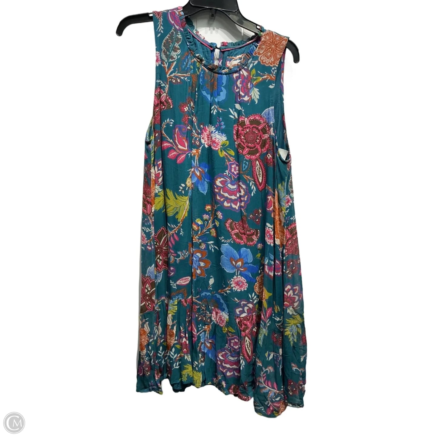 Dress Casual Short By Anthropologie In Blue & Green, Size: L