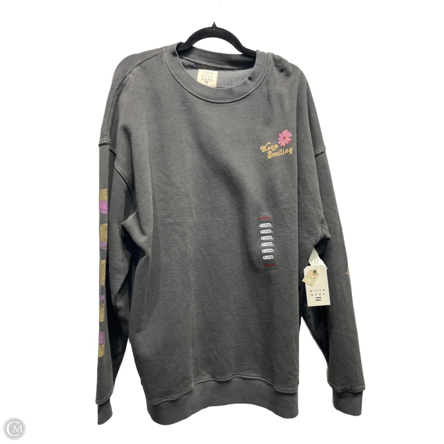 Sweatshirt Crewneck By Billabong In Grey, Size: Xl