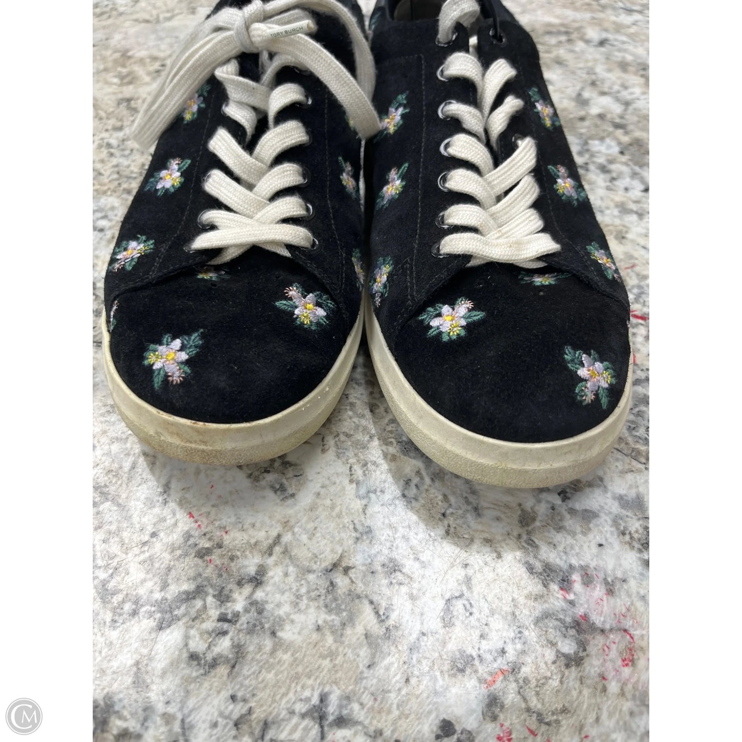Shoes Designer By Tory Burch In Black & Yellow, Size: 8.5