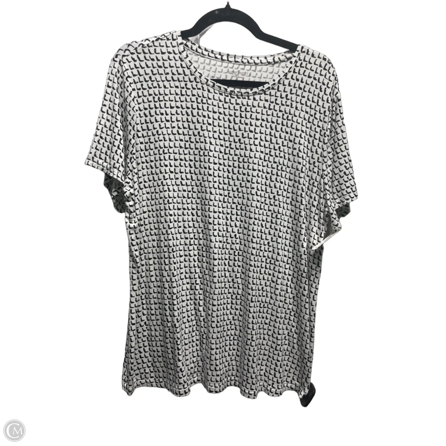 Top Short Sleeve By Nine West Apparel In Black & White, Size: Xl