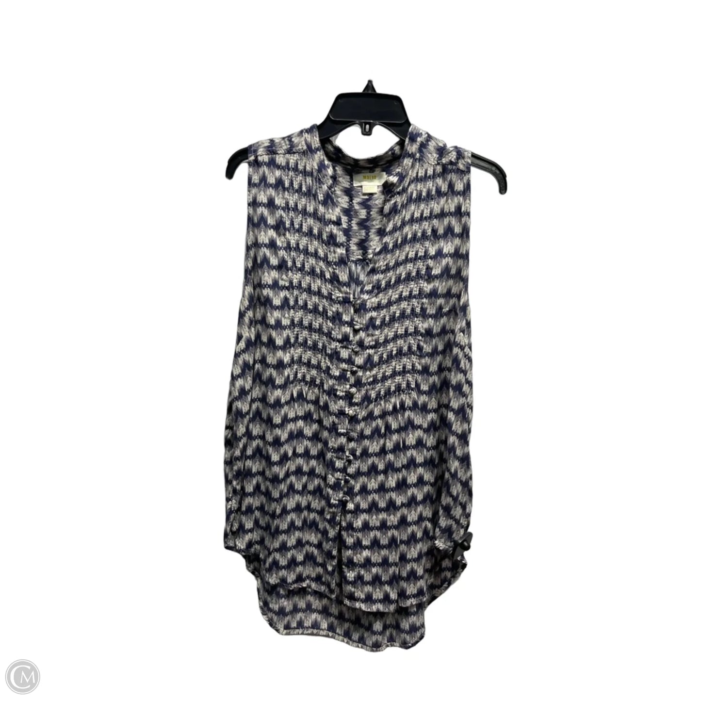 Top Sleeveless By Maeve In Blue & Cream, Size: Xl