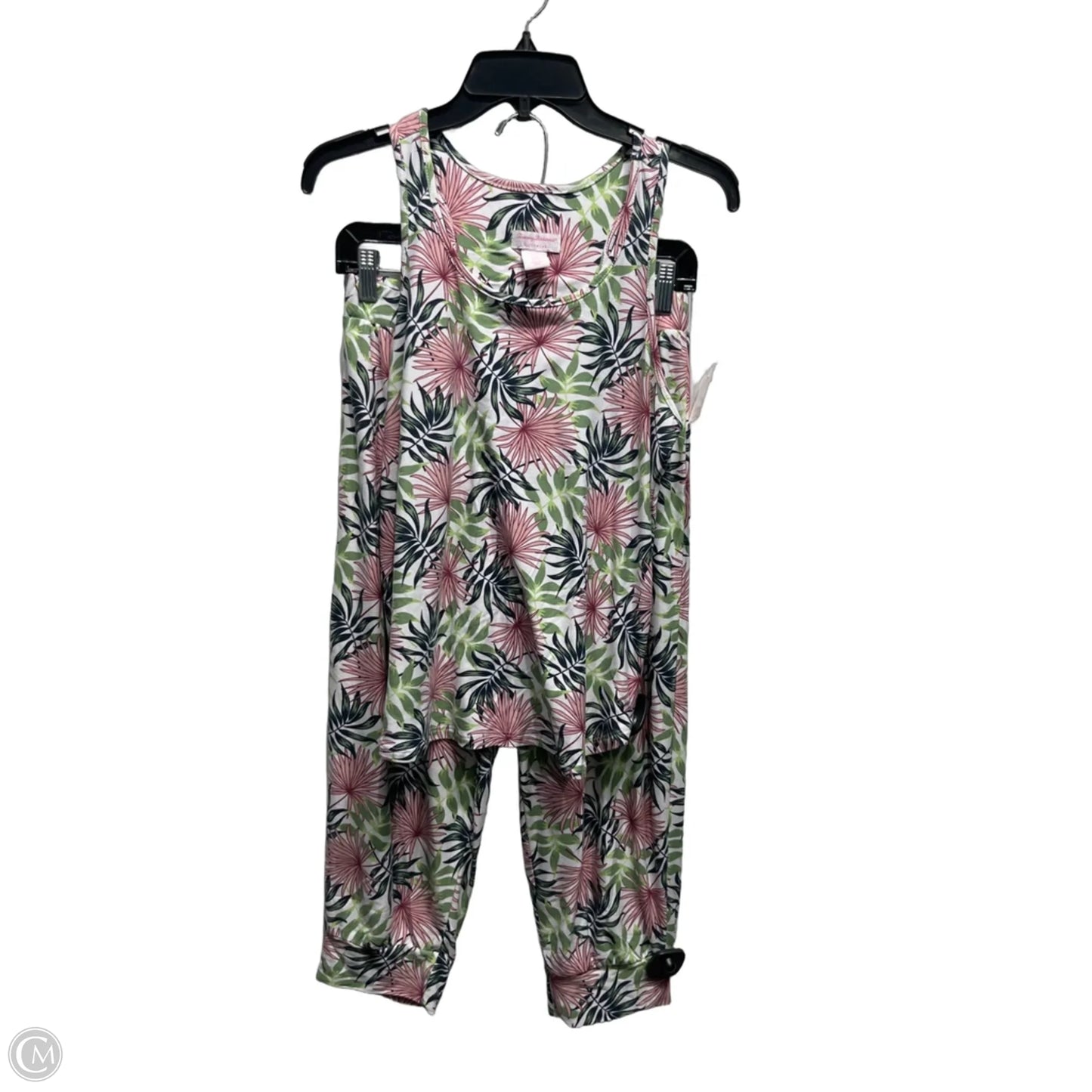 Pajamas 2pc By Tommy Bahama In Green & Pink, Size: M