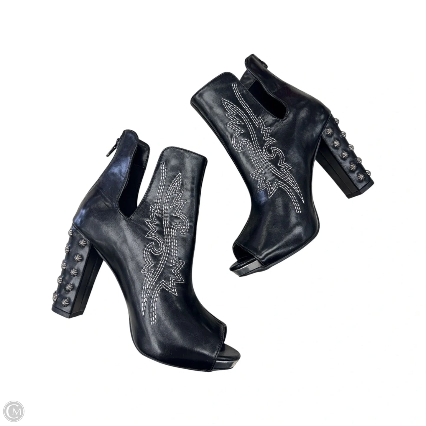 Sandals Heels Block By SHOE FLY In Black, Size: 7