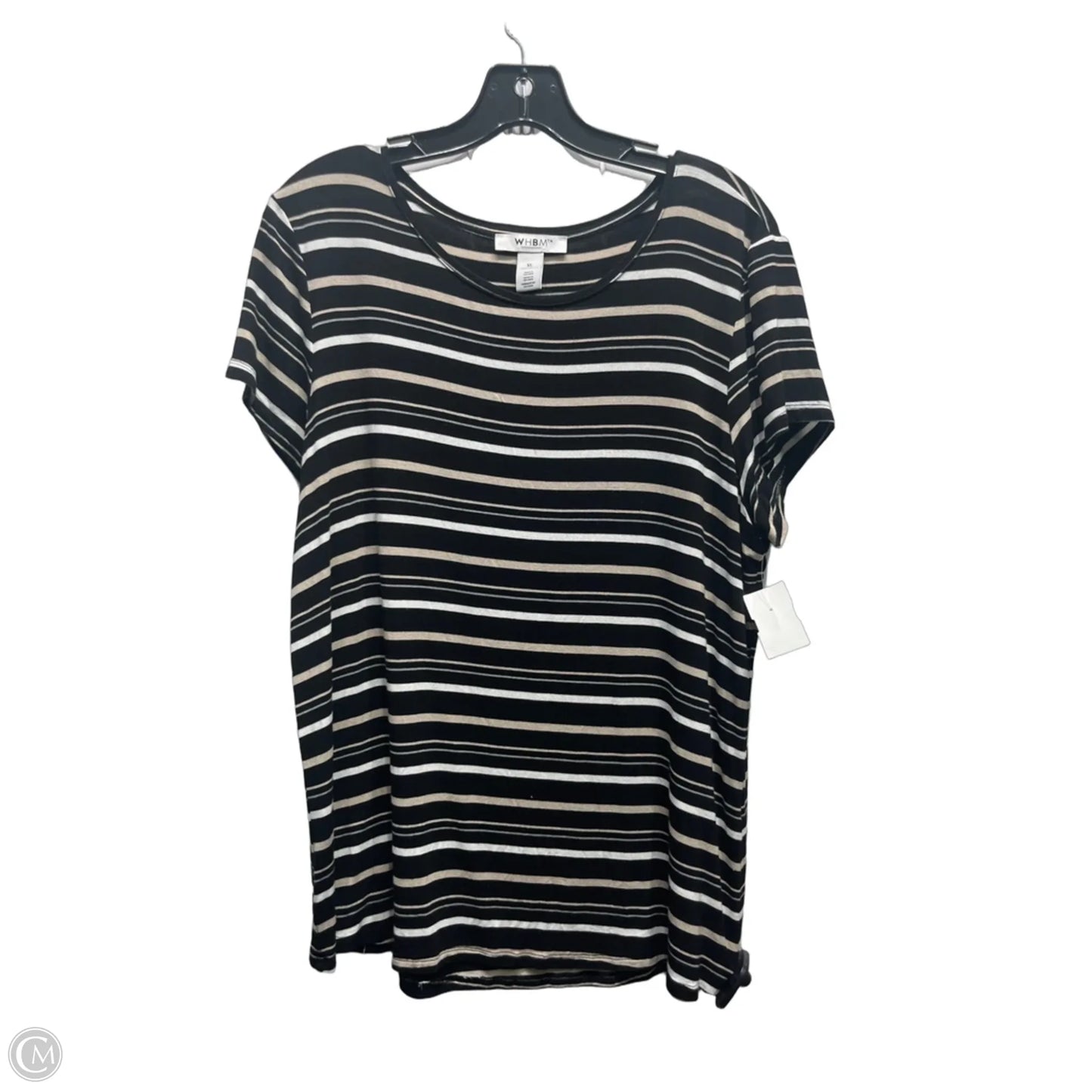 Top Short Sleeve By White House Black Market In Black & Tan, Size: Xl