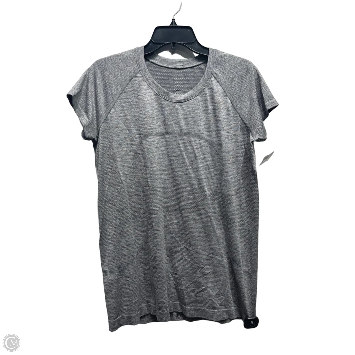 Athletic Top Short Sleeve By Lululemon In Grey, Size: 12