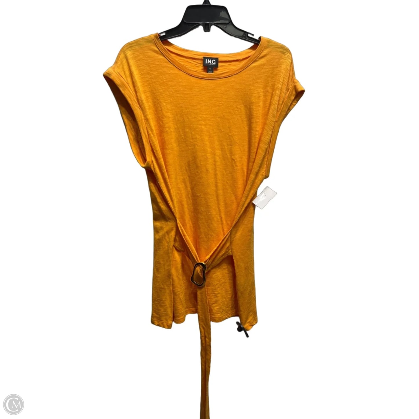Top Short Sleeve By Inc In Yellow, Size: Xl