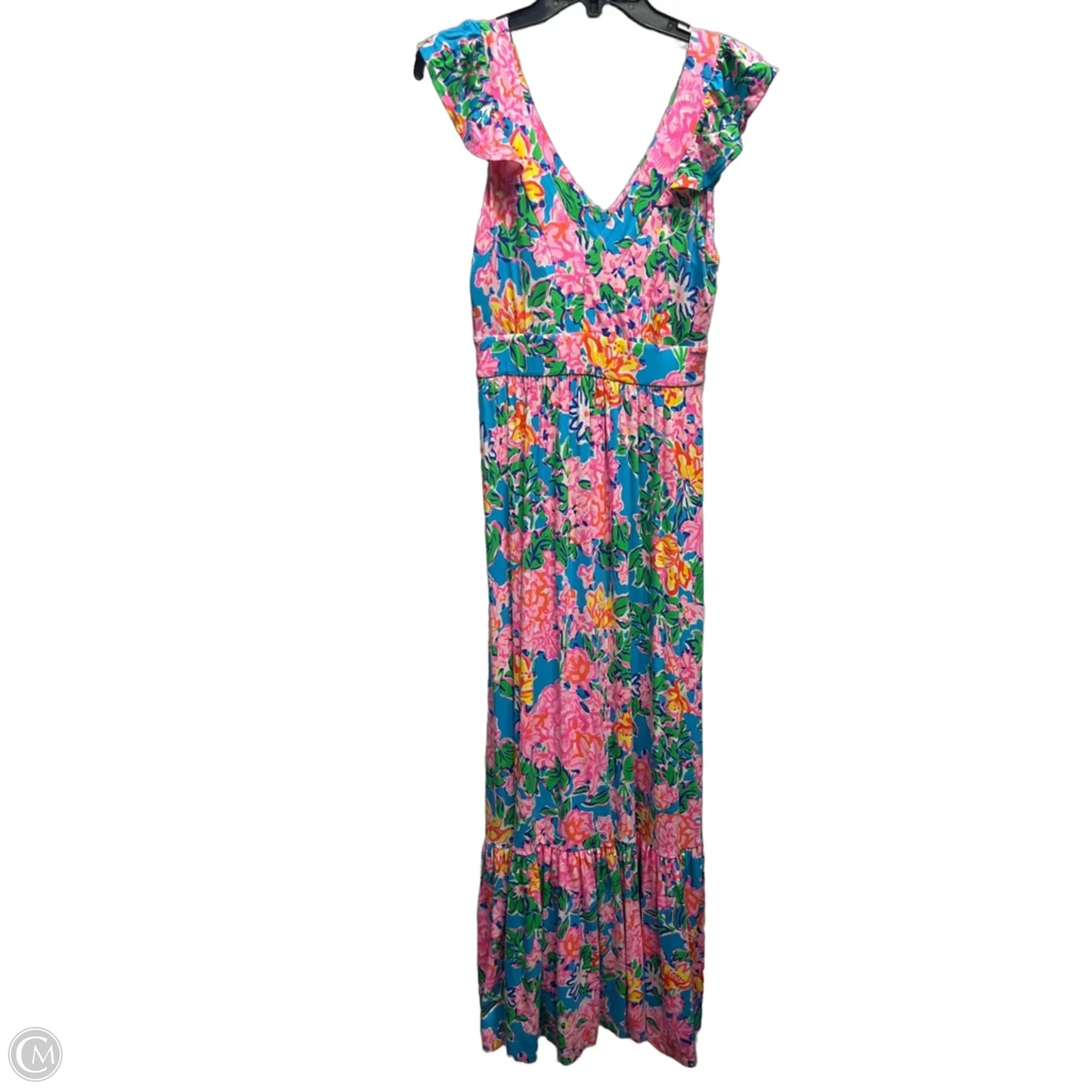 Dress Designer By Lilly Pulitzer In Green & Orange, Size: 2