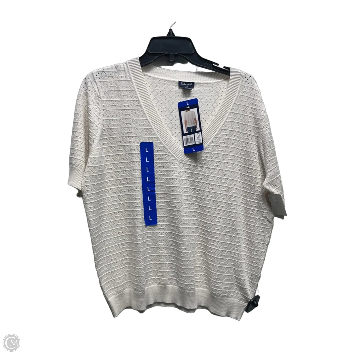 Top Short Sleeve By Splendid In Cream, Size: L