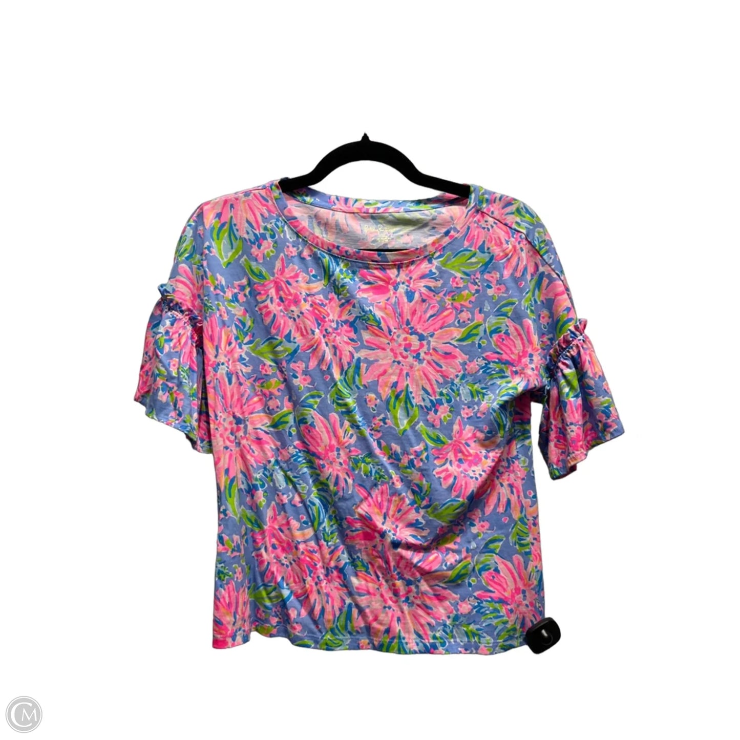 Top Short Sleeve Designer By Lilly Pulitzer In Pink & Purple, Size: Xs