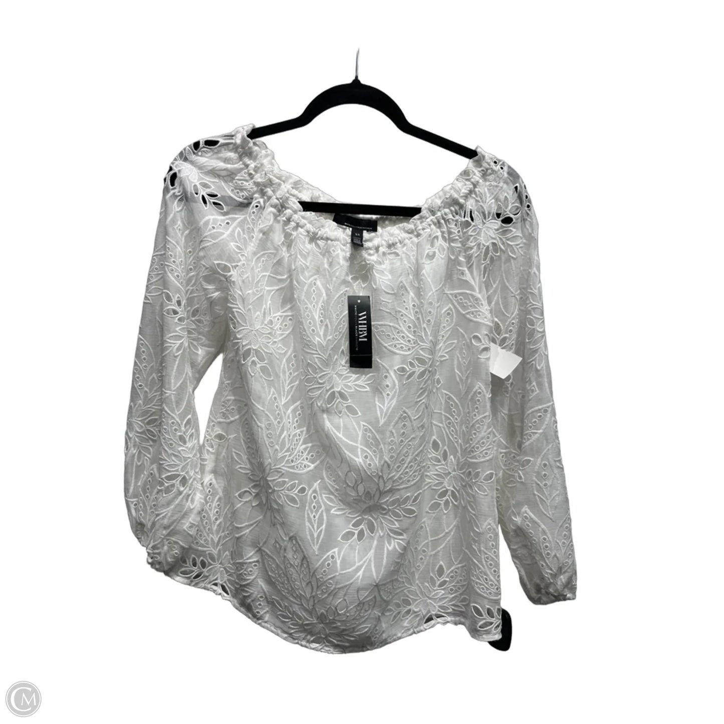 Top Long Sleeve By White House Black Market In White, Size: Xs