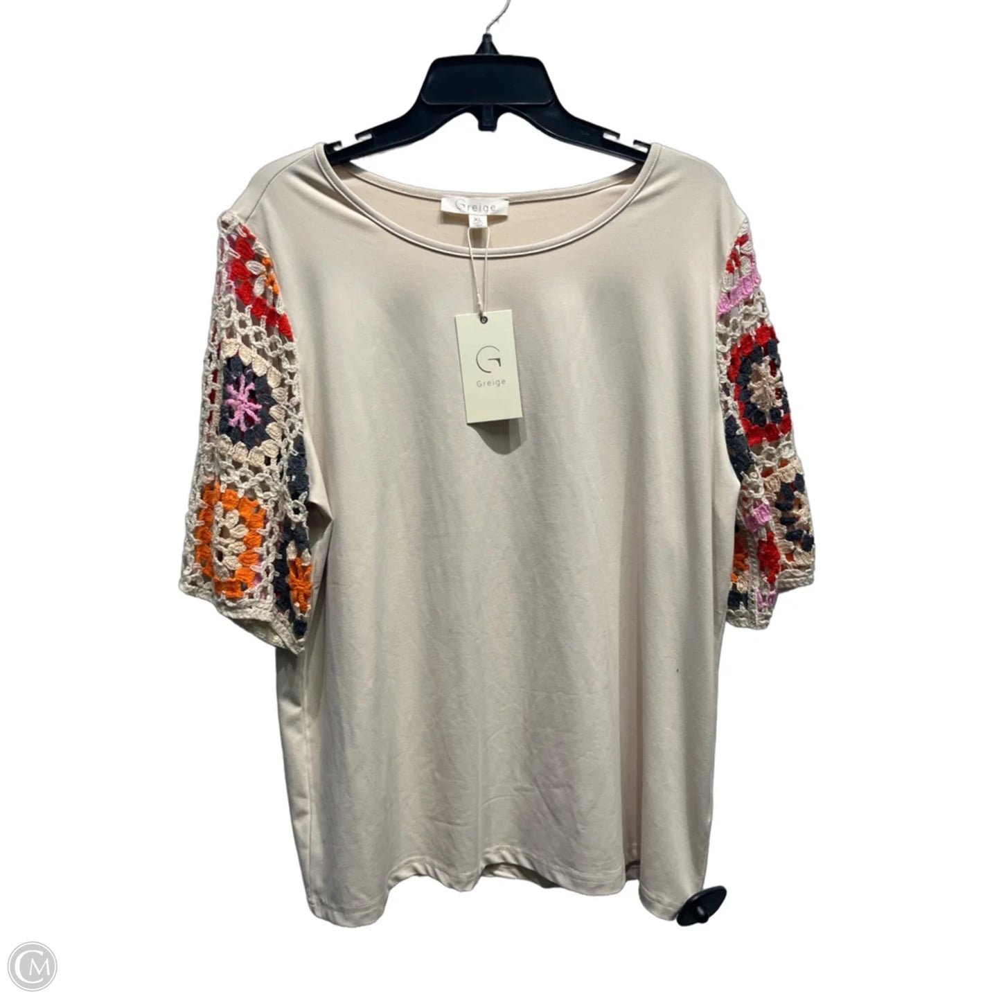 Top Short Sleeve By greige In Orange & Tan, Size: Xl