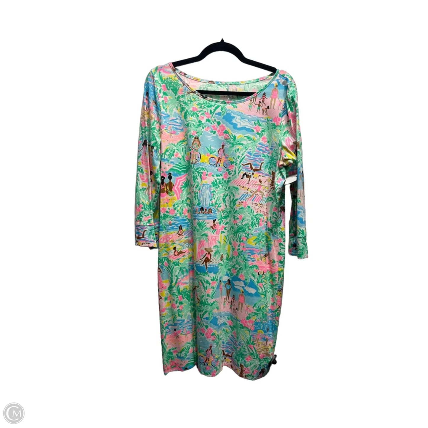 Dress Designer By Lilly Pulitzer In Green & Pink, Size: L