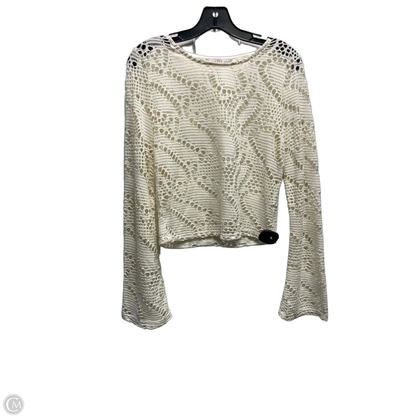 Top Long Sleeve By Madden Girl In Cream, Size: L