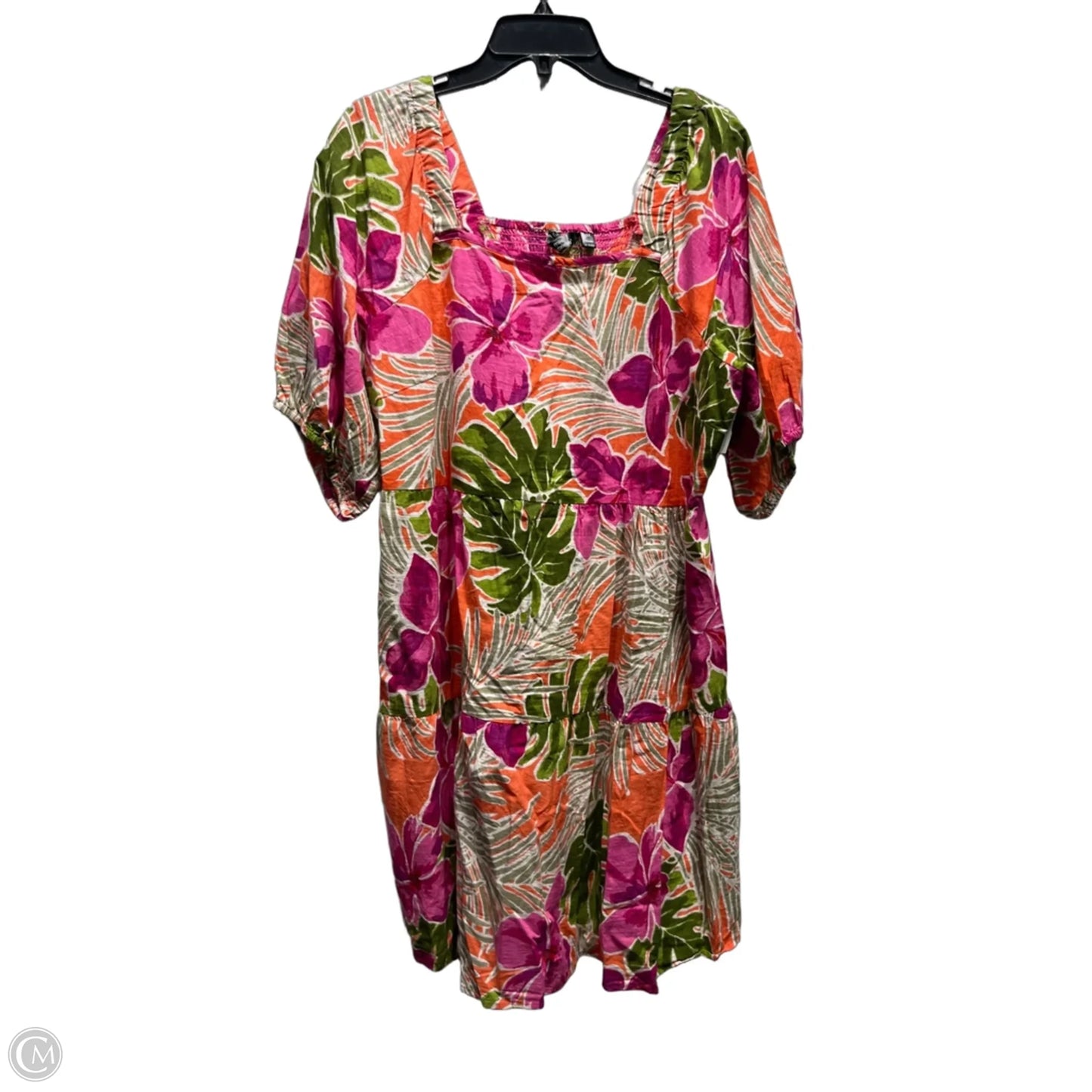 Dress Casual Short By Mlle Gabrielle In Pink & Purple, Size: 2x