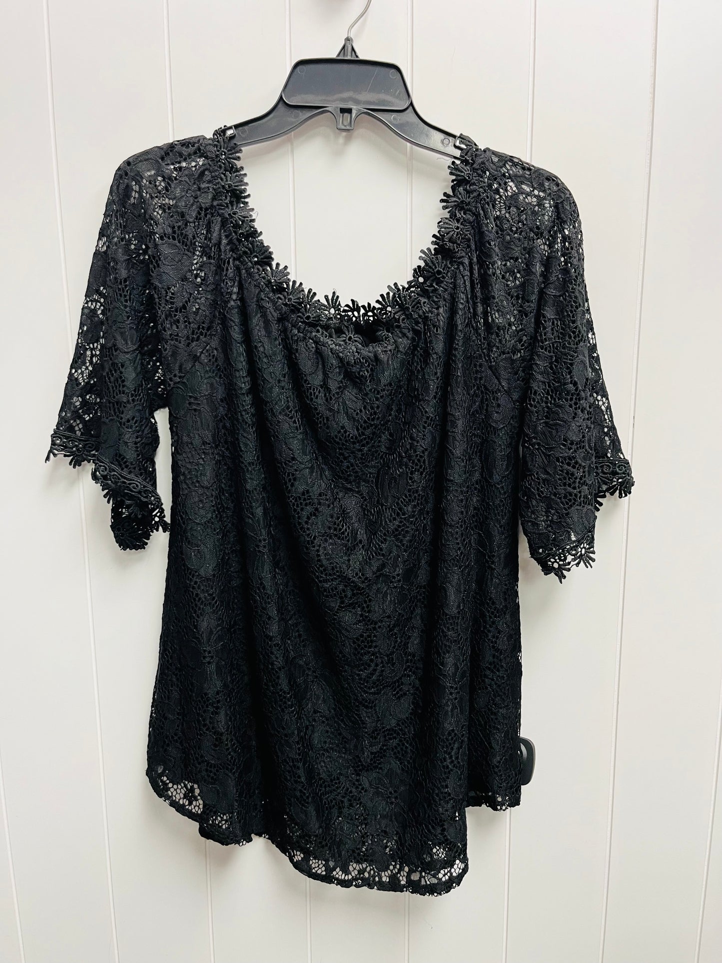 Blouse 3/4 Sleeve By miholl - In Black, Size: Xl