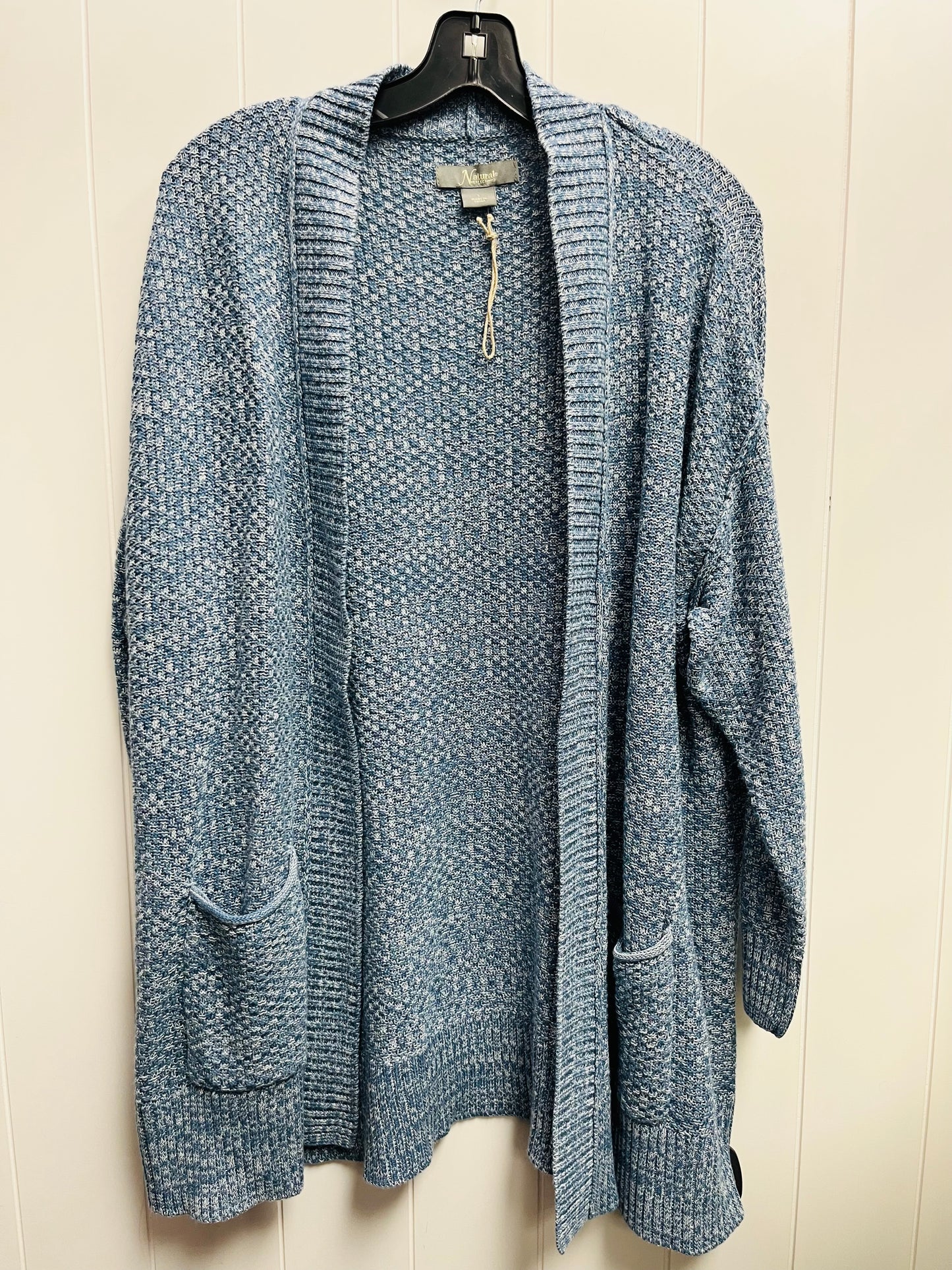 Sweater Cardigan By Natural Reflections In Blue, Size: S
