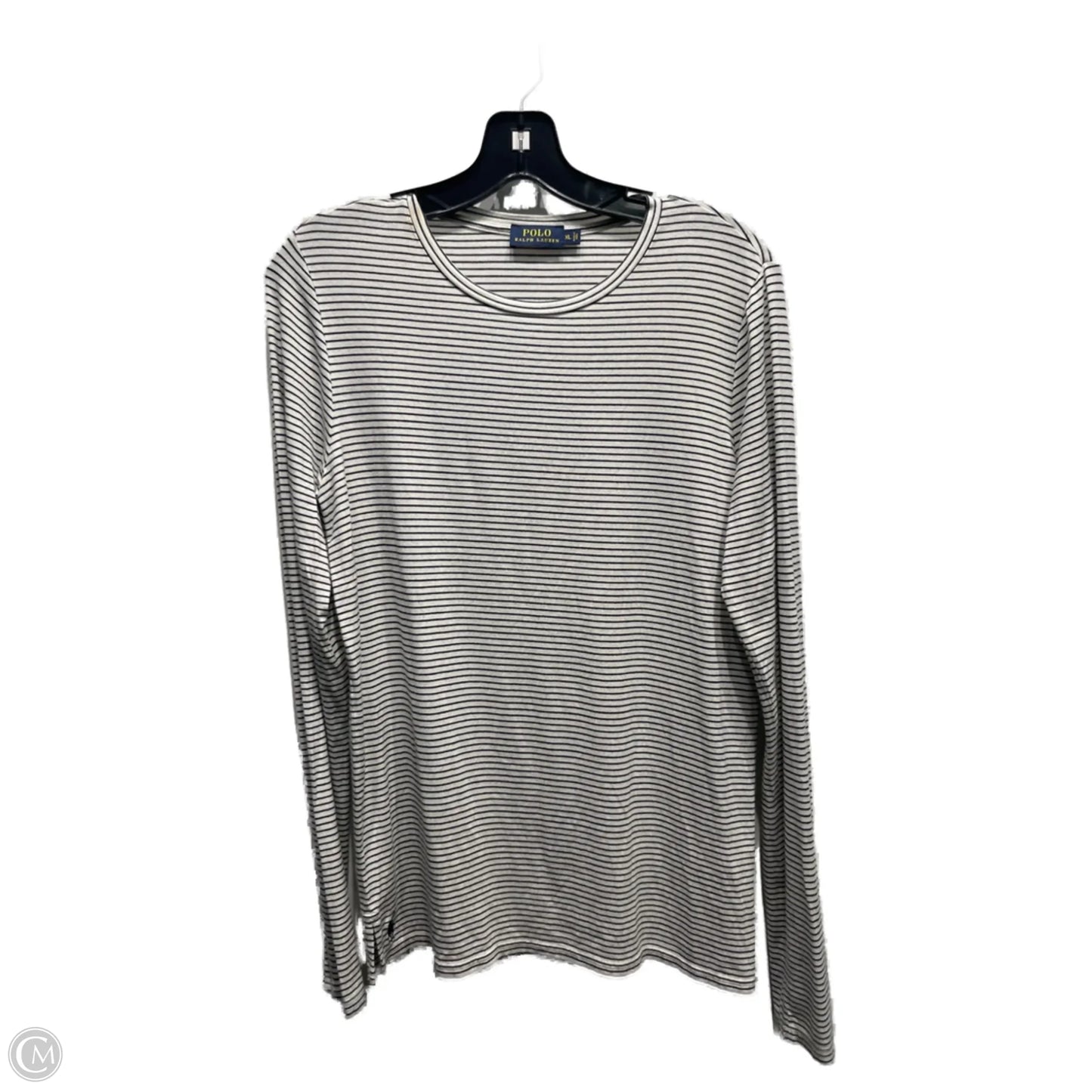 Top Long Sleeve Basic By Polo Ralph Lauren In Black & White, Size: Xl