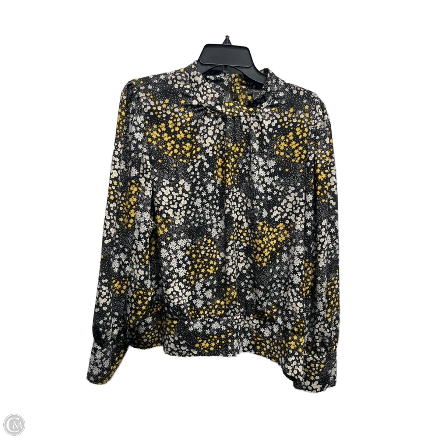 Top Long Sleeve By Ann Taylor In Black & Yellow, Size: Xl
