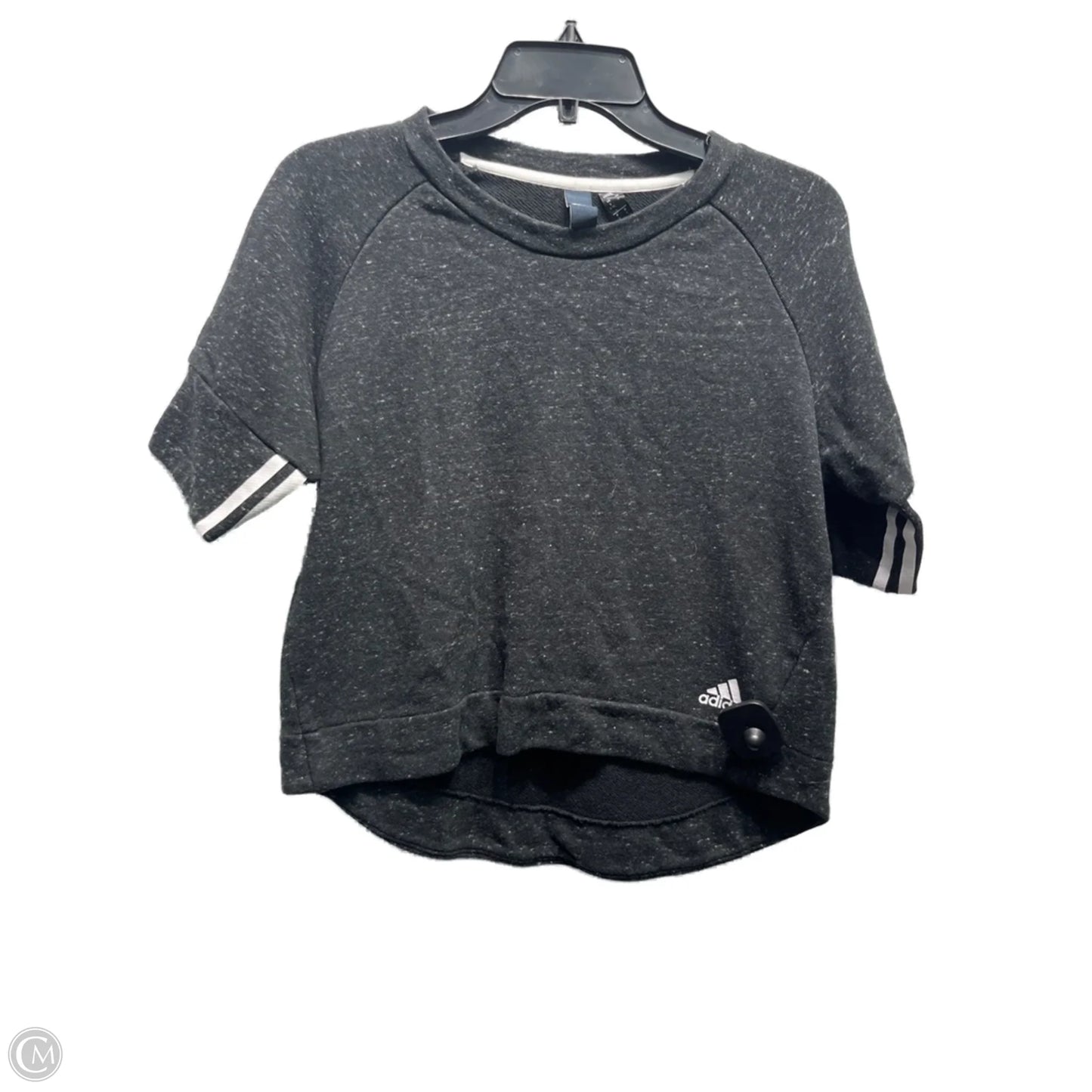 Athletic Top Short Sleeve By Adidas In Black, Size: S