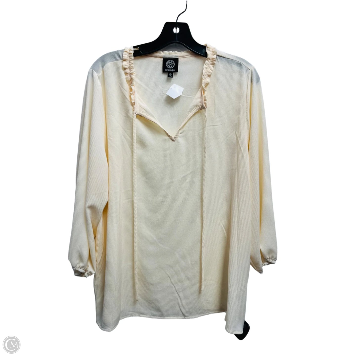 Top Long Sleeve By Bobeau In Cream, Size: Xl