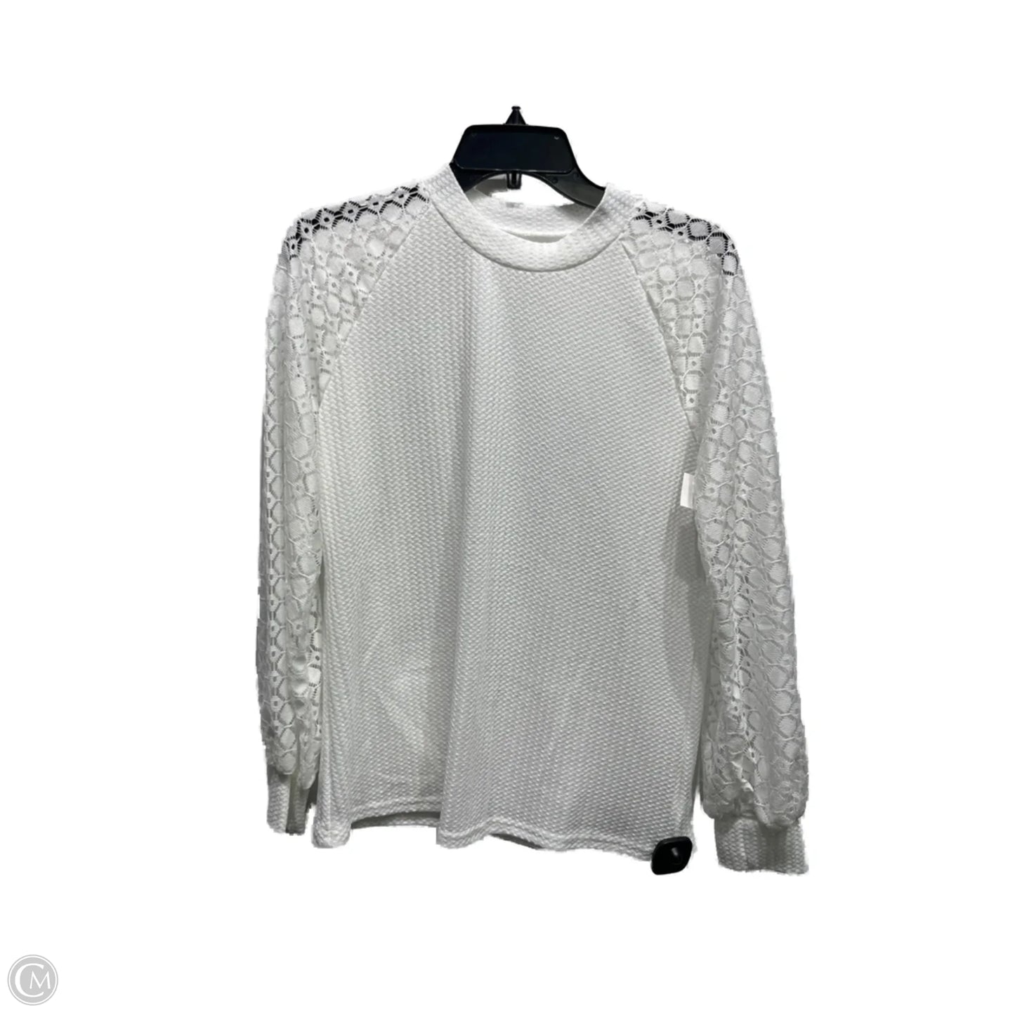 Top Long Sleeve By Shein In White, Size: M