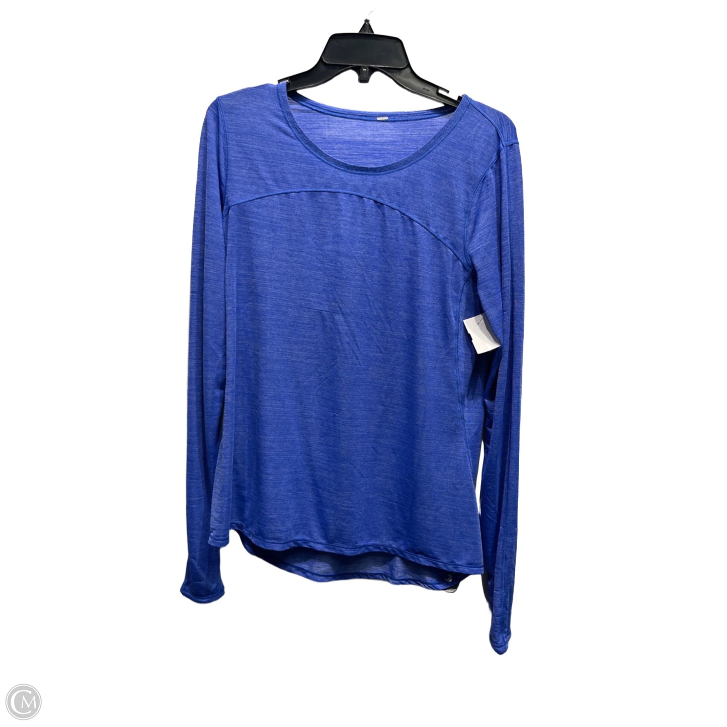 Athletic Top Long Sleeve Collar By Lululemon In Blue, Size: S