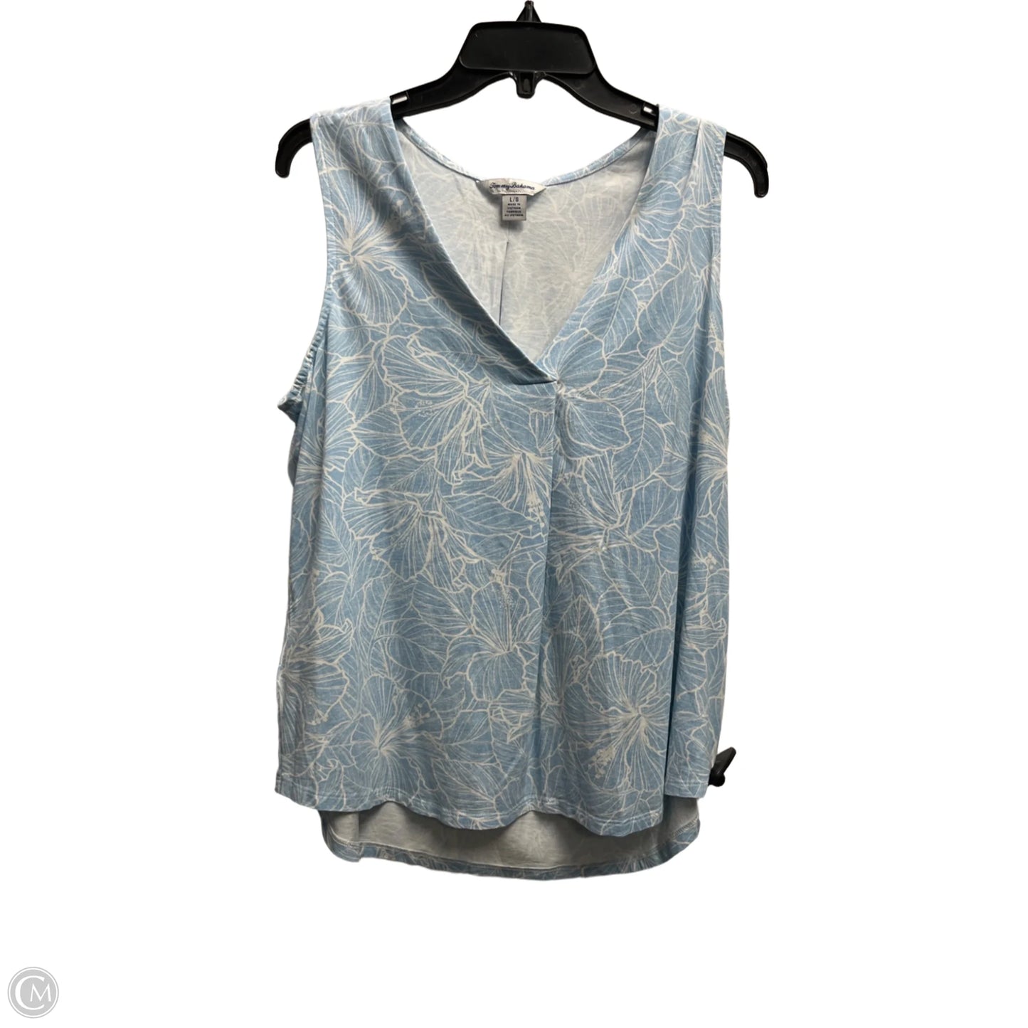 Top Sleeveless By Tommy Bahama In Blue & White, Size: L