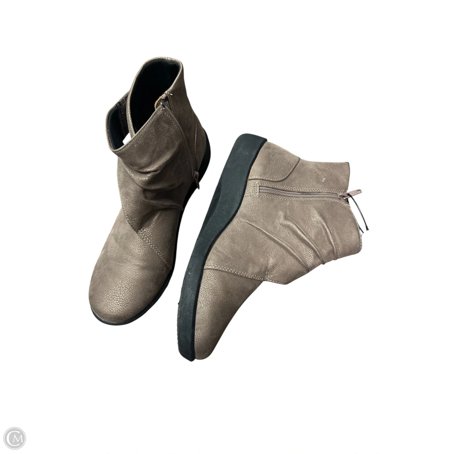 Boots Ankle Flats By Clarks In Brown, Size: 9