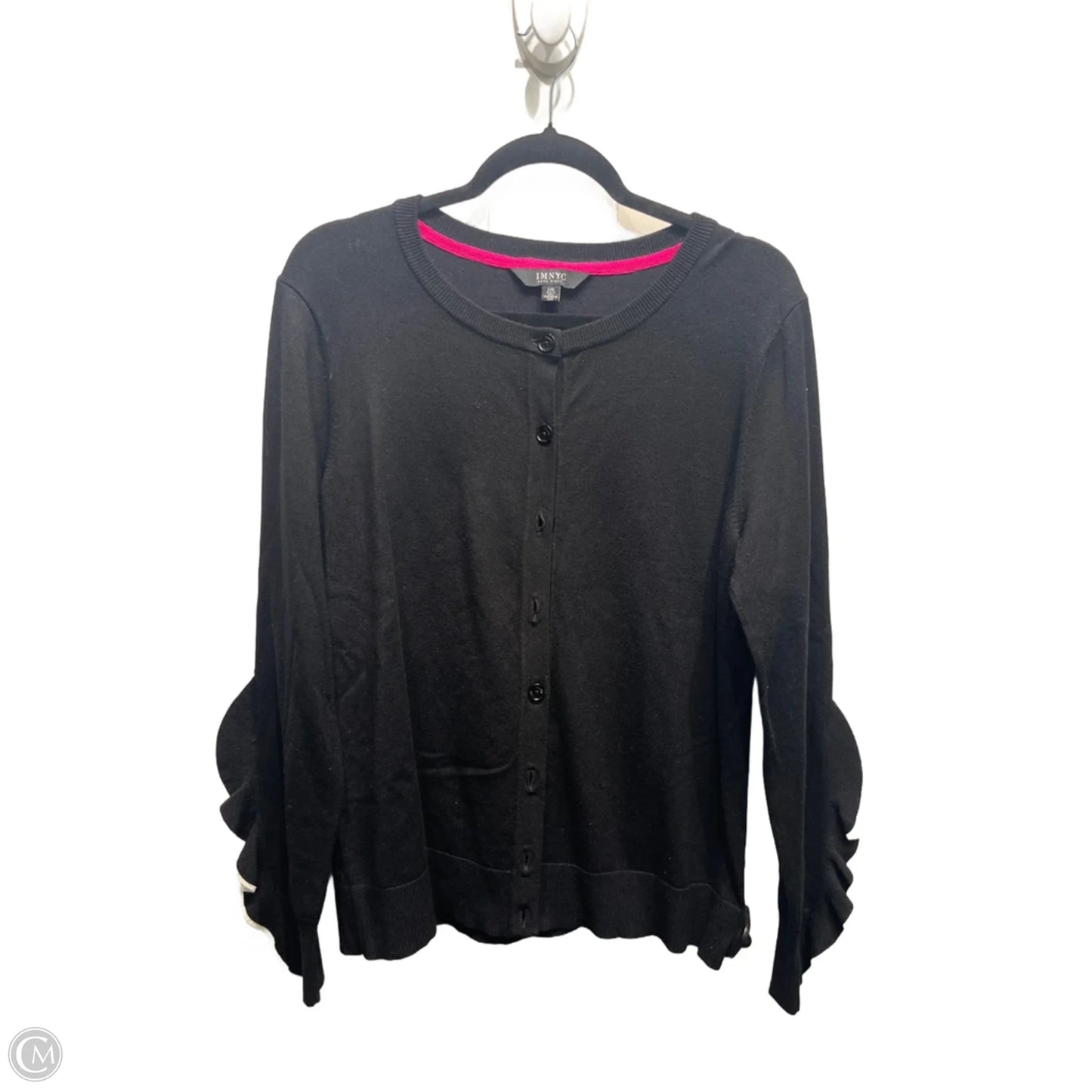 Sweater Cardigan By Isaac Mizrahi In Black & White, Size: L