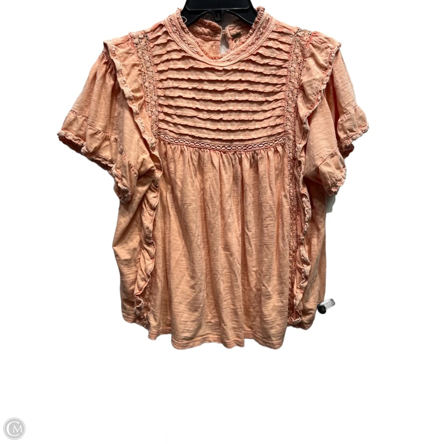 Top Short Sleeve By Free People In Coral, Size: L