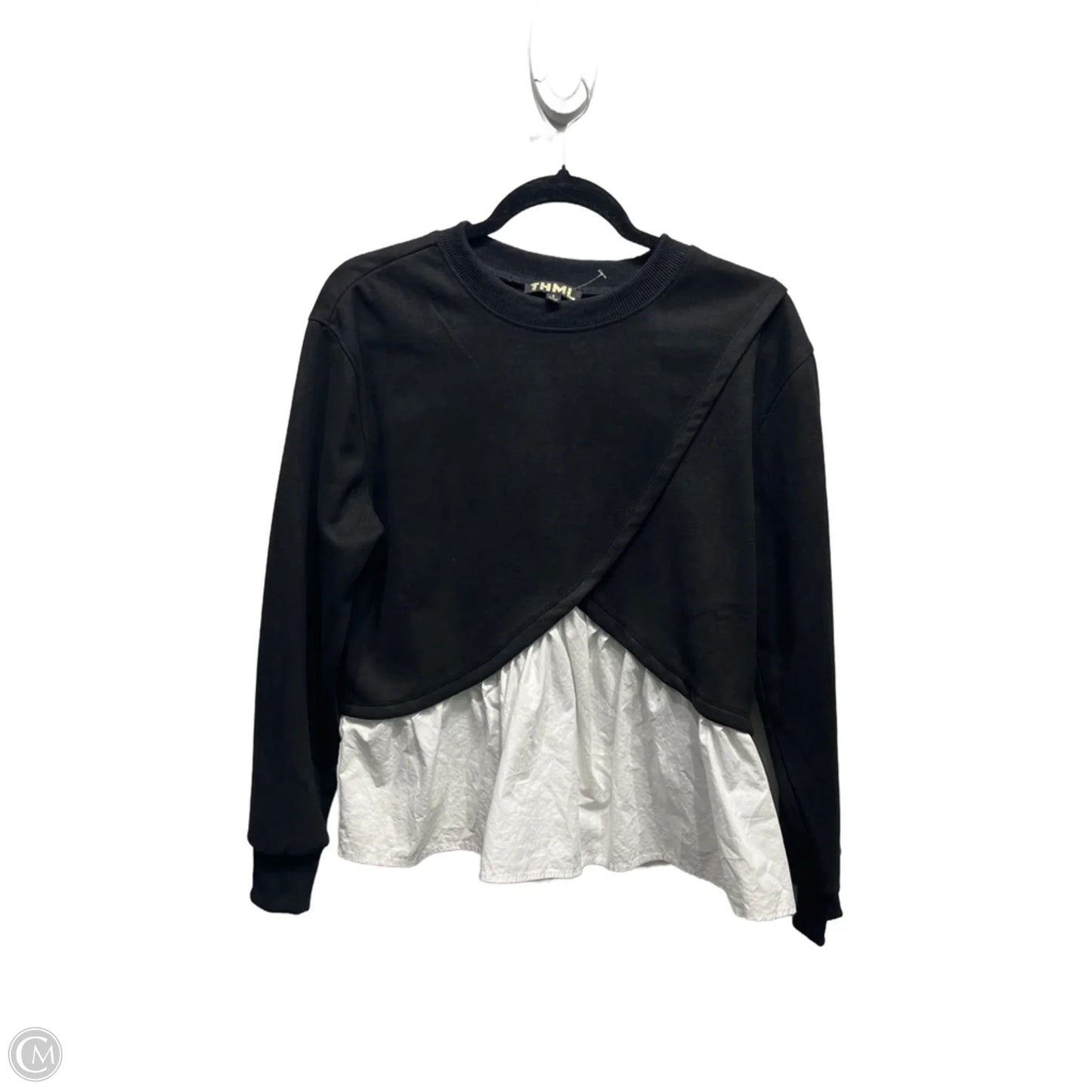 Top Long Sleeve By Thml In Black & White, Size: S