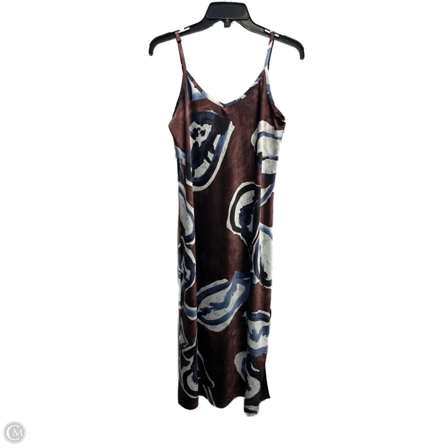 Dress Casual Midi By Nic + Zoe In Blue & Brown, Size: S