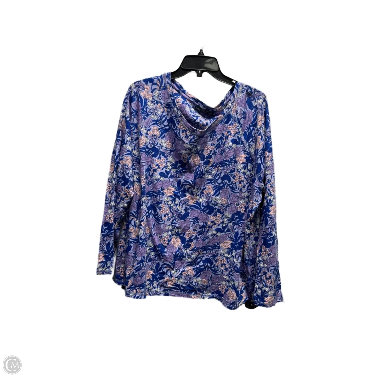 Top Long Sleeve By MS COLLECTION In Blue & Purple, Size: 2x