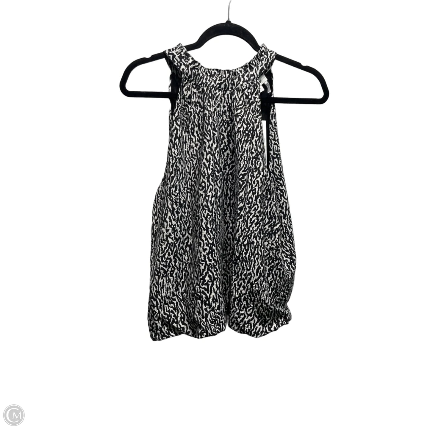 Top Sleeveless By Dkny In Black & White, Size: M