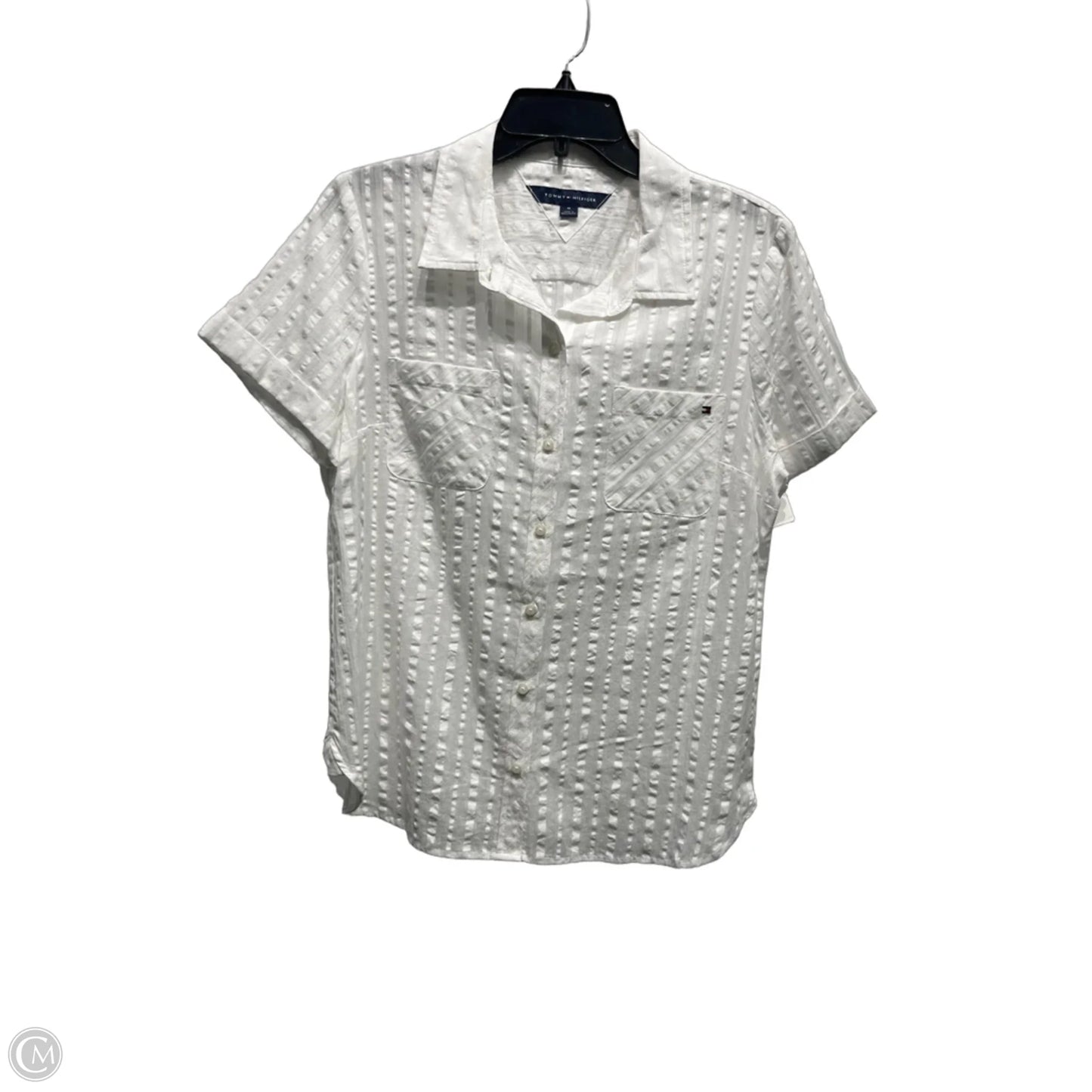 Top Short Sleeve By Tommy Hilfiger In White, Size: M