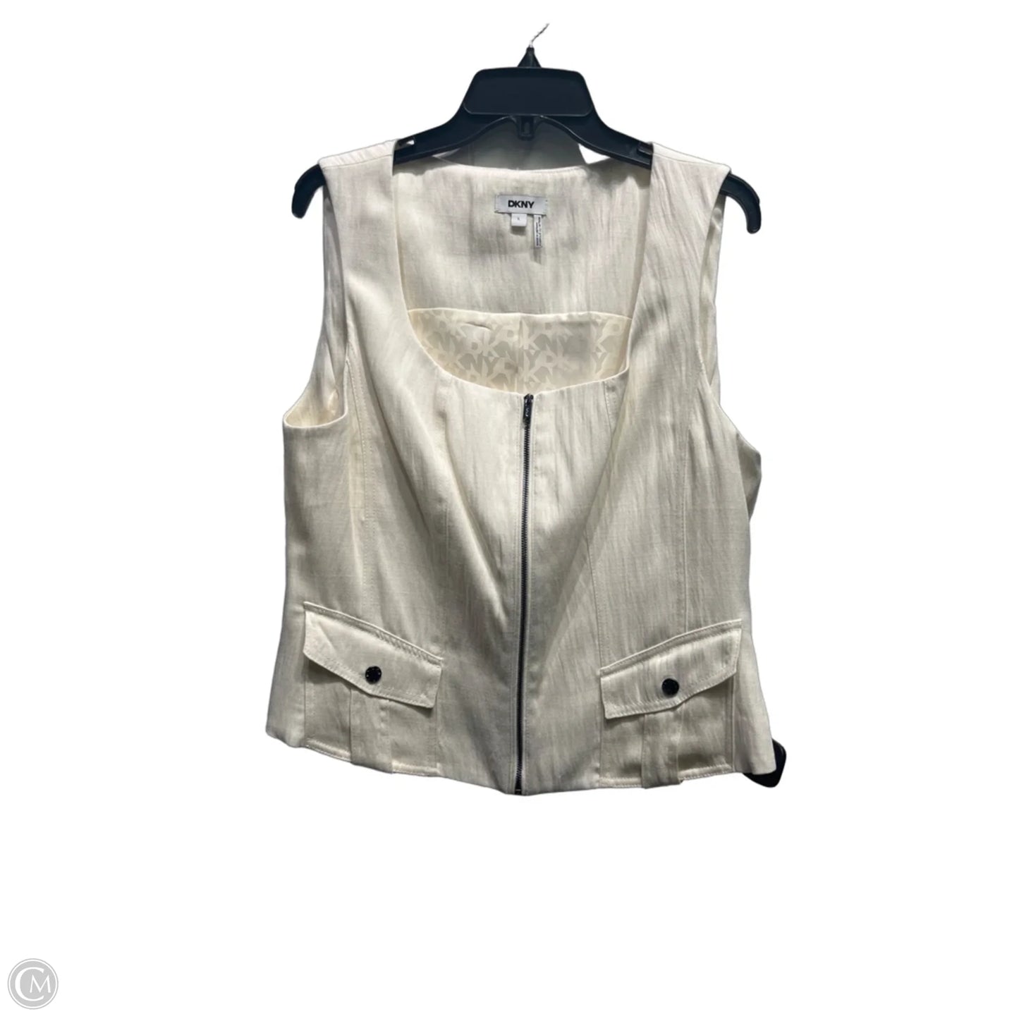 Vest Other By Dkny In Cream, Size: L