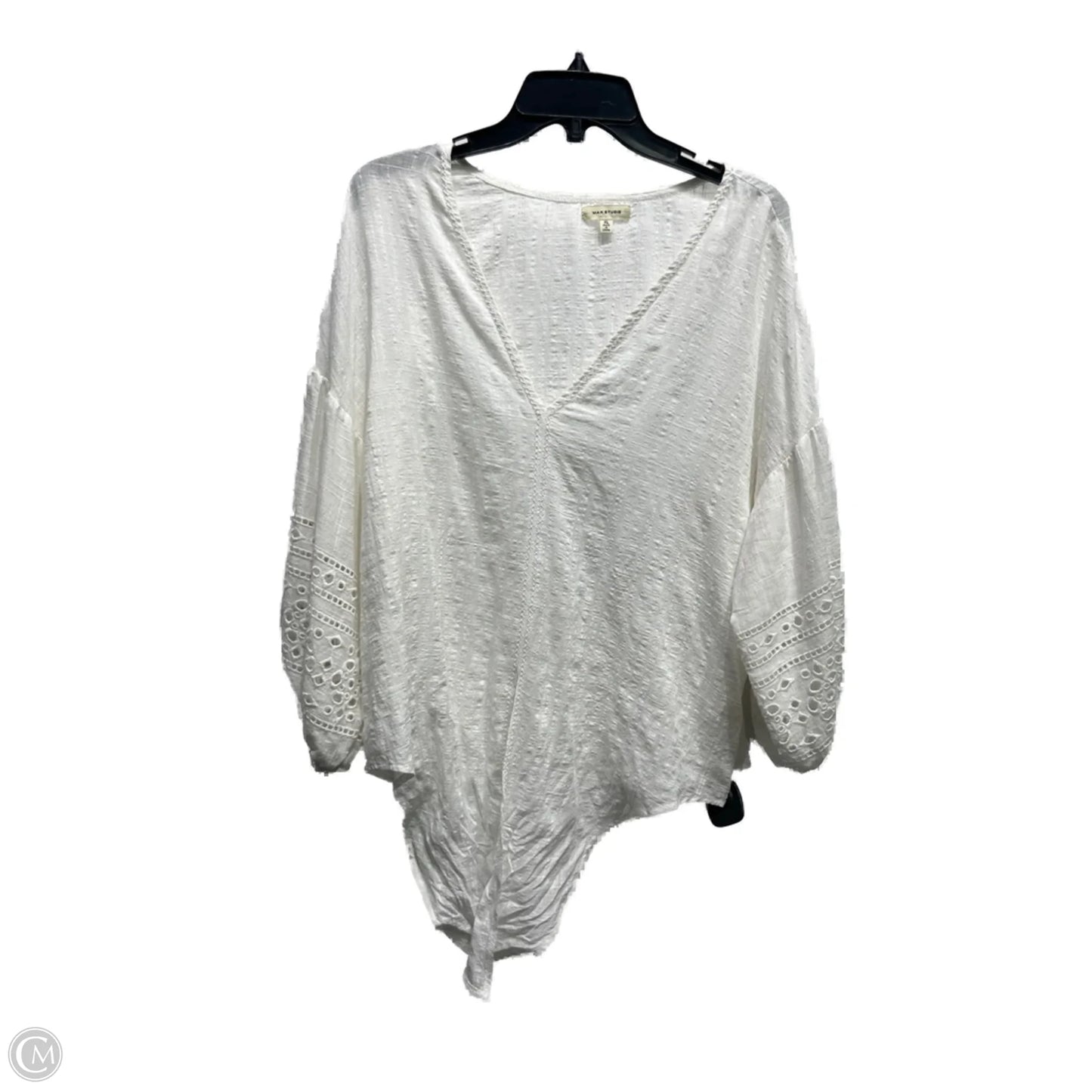 Top 3/4 Sleeve By Max Studio In White, Size: Xl