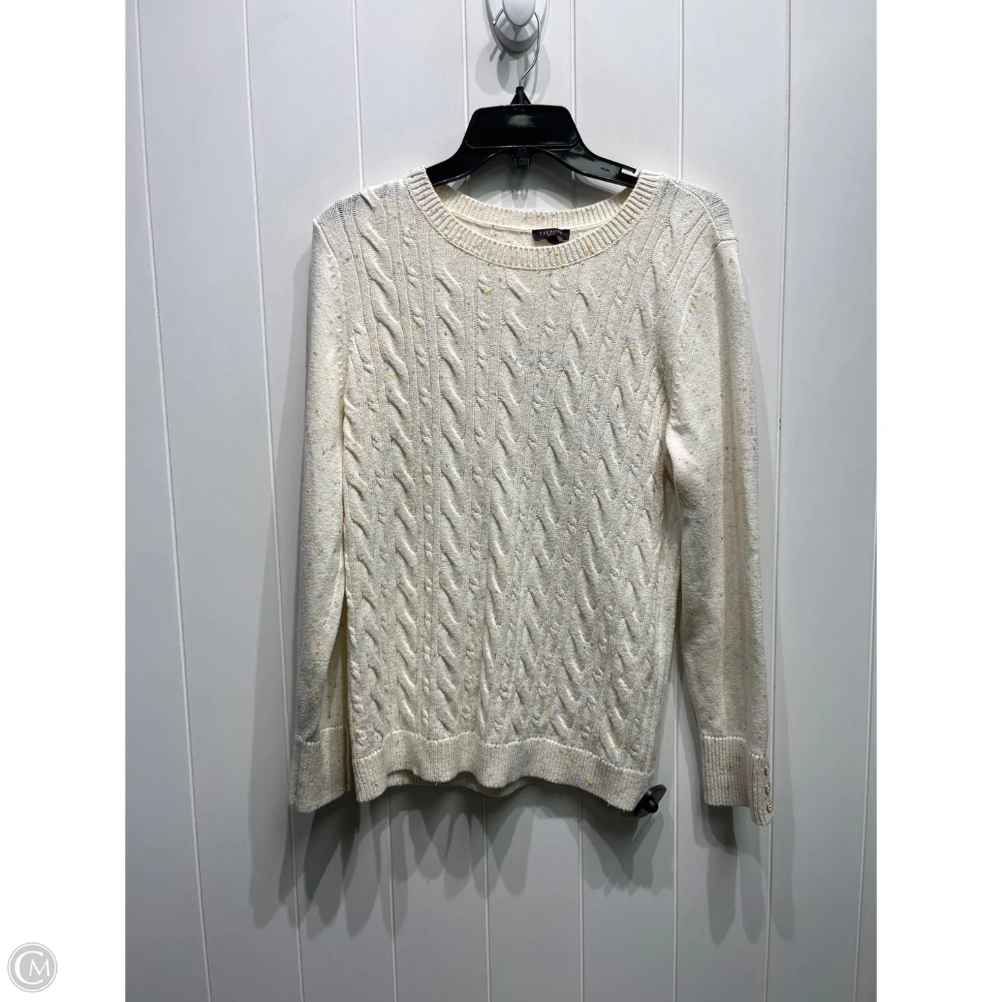 Sweater By Talbots In Blue & Cream, Size: Lp